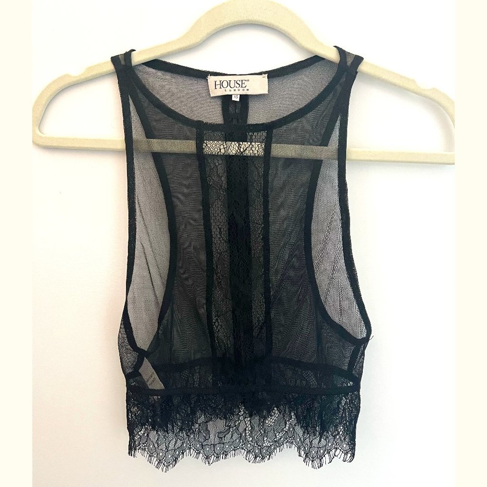 House of CB Sheer Crop Top XS